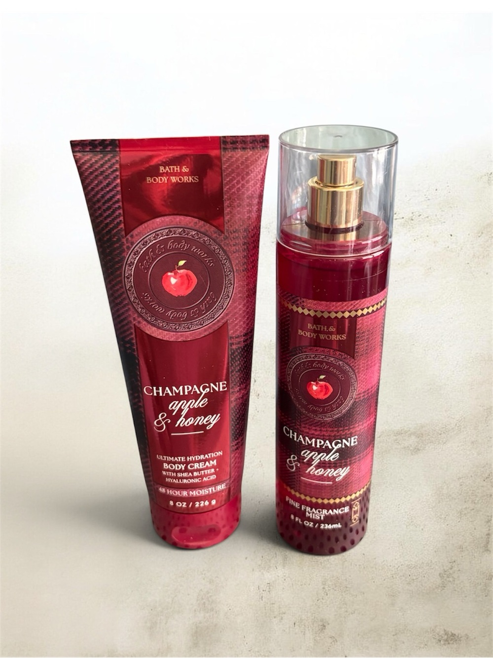 Bath & Body Works Champagne Apple & Honey Mist & Body Cream Autumn Woods Set NEW
